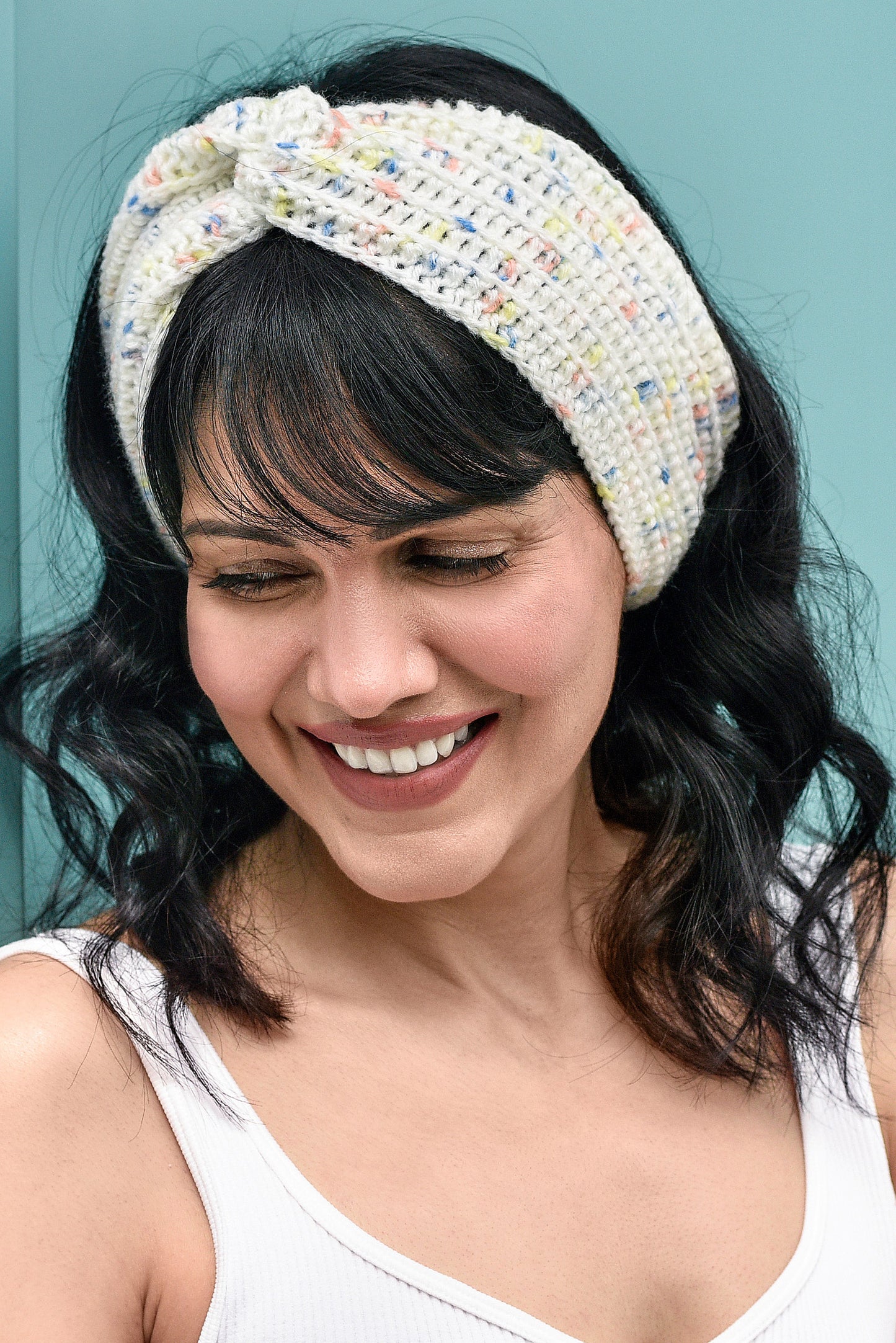 White Dotted Ear Warmer